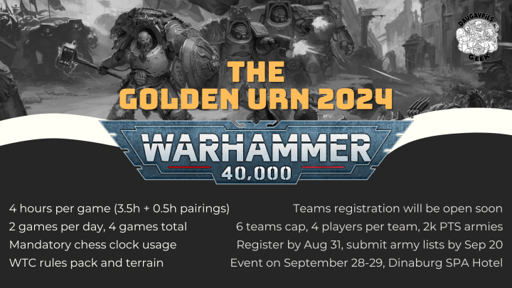 The Golden Urn WH40k Tournament Details